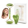 Rodillo Masaje Facial De Jade Gua Sha Rejuvenece Kit