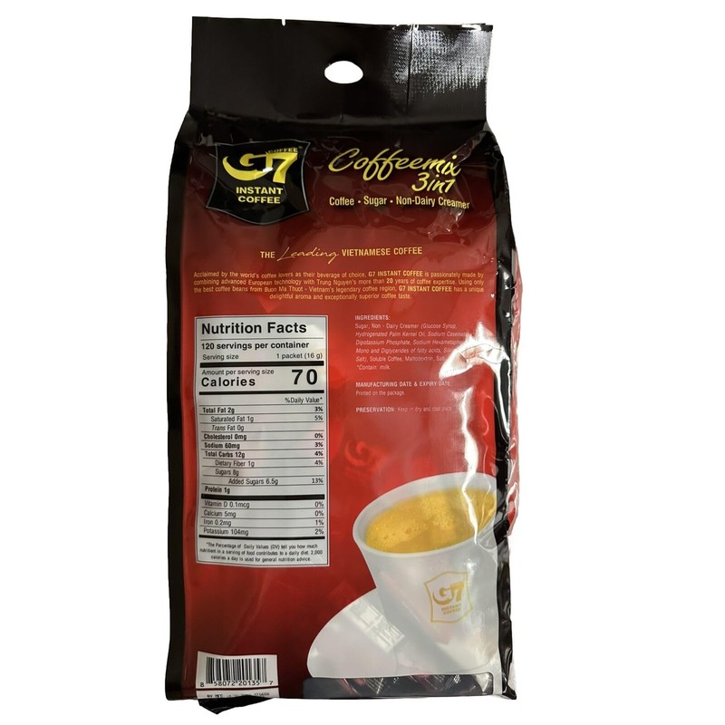 G7 Instant Coffee 3-In-1, Trung Nguyen - 120 packs -