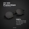 KALIYADI Round Polarized Sunglasses for Men Women Retro Metal Hippie