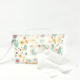 Orchid Hearts Portable & Refillable Wet Wipe Pouch - Reusable Baby Wipes Holder & Container, Makeup Wipe Travel Case - Floral Love, 2pcs