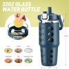 MUKOKO 32 oz Glass Tumbler with Straw,Glass Water Bottles with