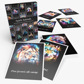 metaFox papeal Spirit Animals by 44 Illustration Animal Card Deck with Inspiring Messages - Thank You Cards Animals and Animal Oracle Cards - Postcards Pack for Postcrossing