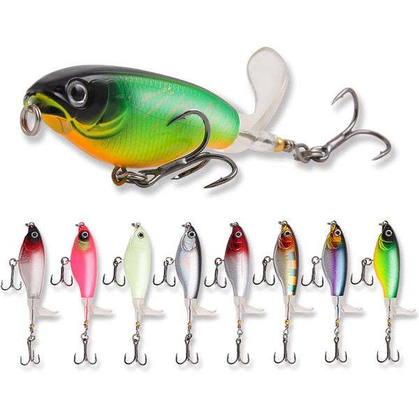 Topwater Fishing Lures Bass Lures with Floating Tractor Rotating Tail