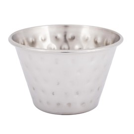 Olympia Olympia Sauce Cup Hammered St/St - 115ml 4oz (Box 12), Silver