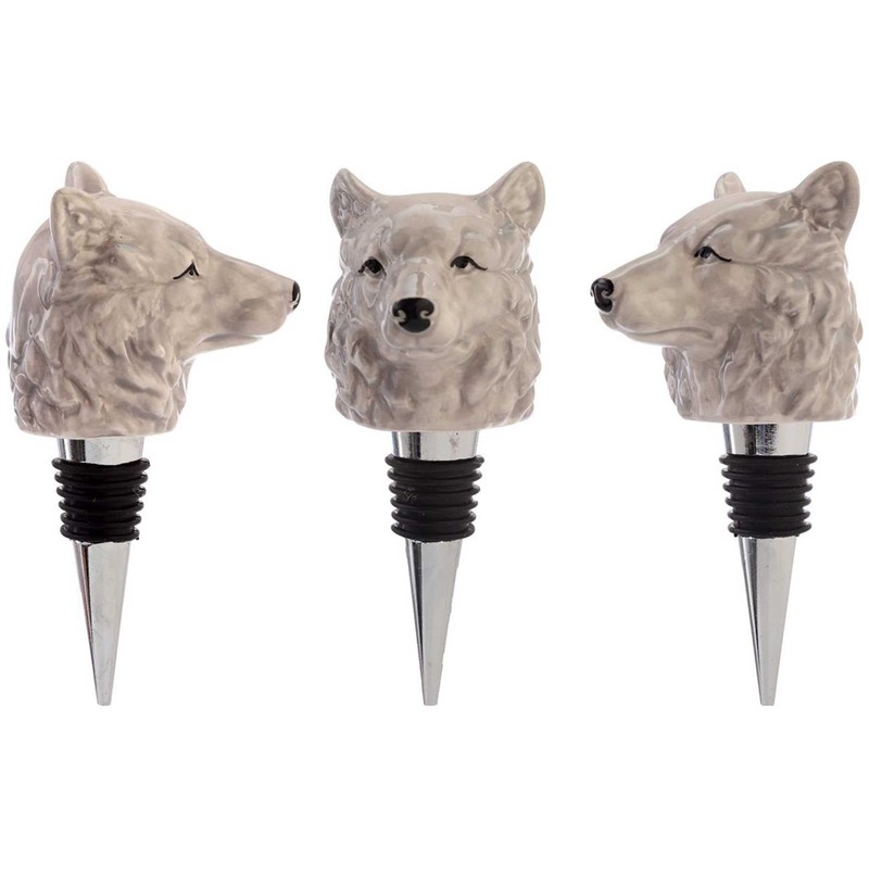 mtb more energy Decorative Bottle Stopper "White Wolve" - White