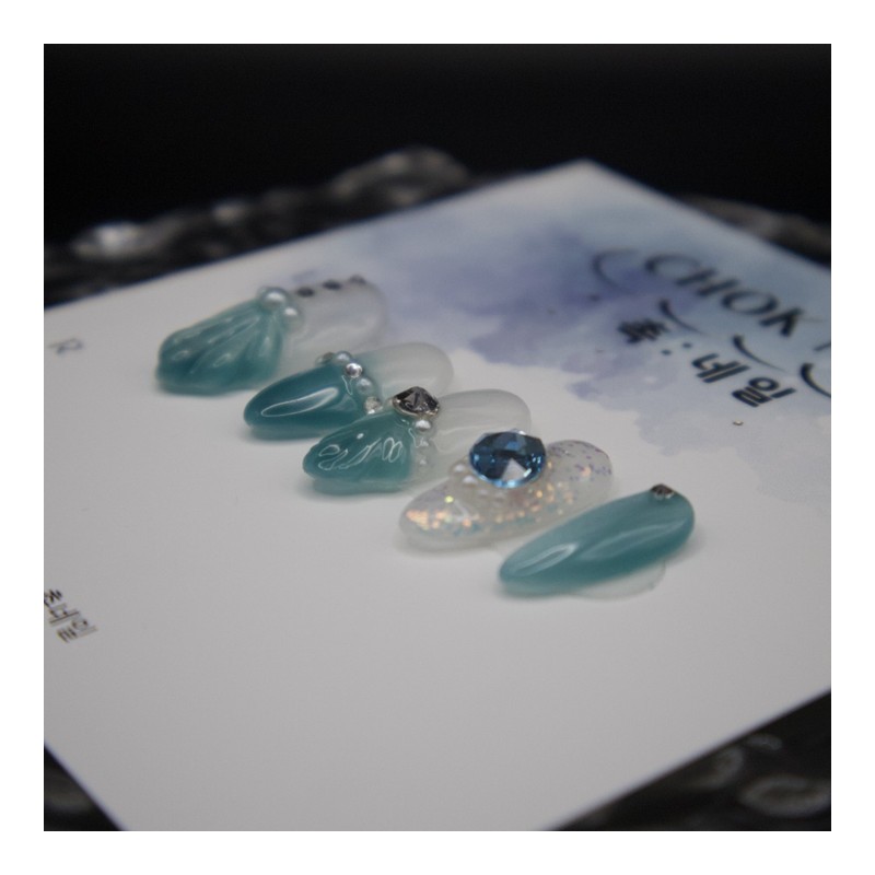 CHOK: 07 Shell Princess ❤Handmade nail tips❤ - Almond /