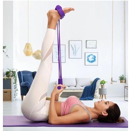 Portable 6-Tube Resistance Band Pedal Puller for Full Body Home Workouts – Elastic Fitness Trainer for Yoga, Abs & Strength Training
