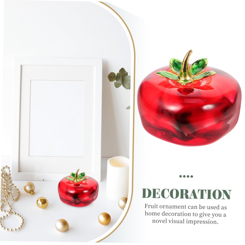 Cabilock 2pcs Primitive Fall Decor Crystal Fruit Ornament Home Fruit