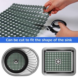 Goldmeet Sink Insert Can Be Cut to Size, PVC Mat Sink Mat with Scissors, Kitchen Accessories Against Scratches in the Sink, Ceramic Sink/Stainless Steel Sink Protection Mat, 30 x 40 cm (Green)