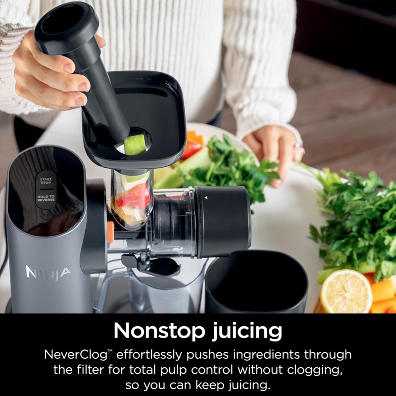 Ninja JC150 NeverClog Cold Press Juicer, Powerful Slow Juicer with