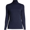 Lands' End Womens Long Sleeve Shaped LWCM Turtleneck Radiant Navy