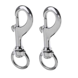 Heavy Duty Bolt Snap Clip Hook, 316 Stainless Steel for Key-Chains, Scuba, Flag Poles, Horse Leads, Pet Leashes, Gate Latches, Bag Straps (125mm,2pcs)