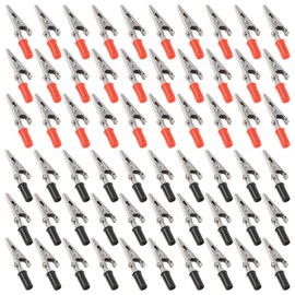 Glarks 60Pcs 53MM Metal Alligator Clip Clamp Assortment Kit Crocodile Electrical Test Clamps Assortment Kit for Laboratory Testing, with Single Cap