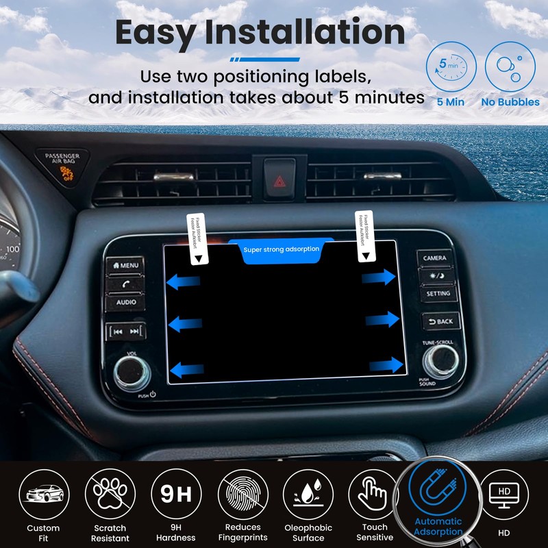 XCNGSUA for 8-In 2024 Maxima Murano Kicks Versa Screen Protector