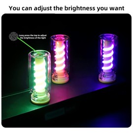 Snaptrol Vintage Glass USB Touch Dimmable Mood Light - Portable Table Lamp for Bedroom, Car, Camping, Emergency Night Light, 360° Ambient Lighting with Adjustable Brightness(White)