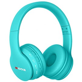 Midola Headphones Bluetooth Wireless Kids Volume Limit 85dB /110dB Over Ear Foldable Noise Protection Headset AUX 3.5mm Cord Mic for Children Boy Girl Travel School Phone Pad Tablet PC Turquoise