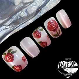 TRENTSNOOK 10 Pieces Handmade Nail Tips, Reusable Cinnamon Colored Nail Tips, Great for Fireworks Displays, Coming of Age Ceremonies, Graduations, Dating, Karaoke (S)