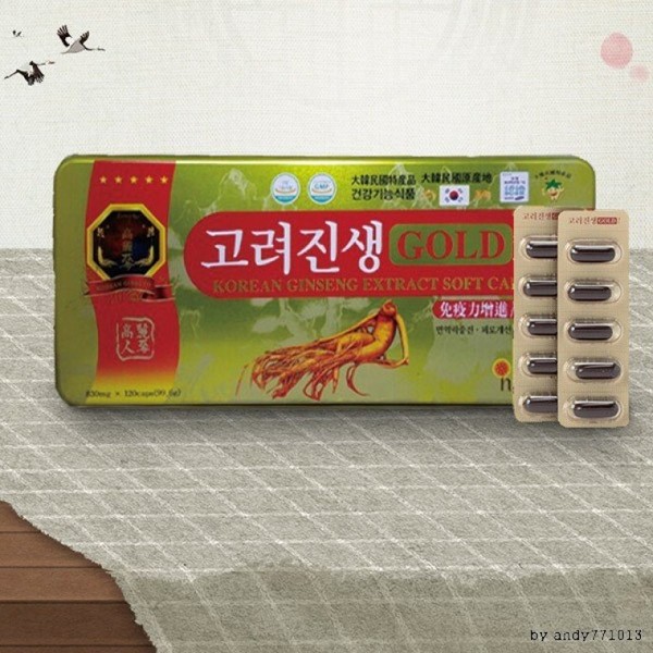6-year-old Korean Ginseng Gold Capsule 830mg_120 Capsule Ginseng Capsule / 6년근 고려진생골드캡슐 830mg_120캡슐 인삼캡슐