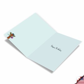 NobleWorks Birthday Greeting Card with 5 x 7 Inch Envelope (1 Card) Bday Wiry Wildlife - Giraffe C10324BBDG
