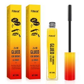 FUNAN Eyebrow Gel,Clear Brow Gel,Glued for Brows & Edges, for Styling Brows,16ml,2 Pack