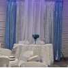 Poise3EHome 2Pcs 3Ft x 8Ft Silver Sequin Backdrop Curtain, Glitter