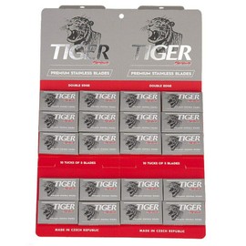 100 cuchillas de afeitar Tiger Platinum de doble filo