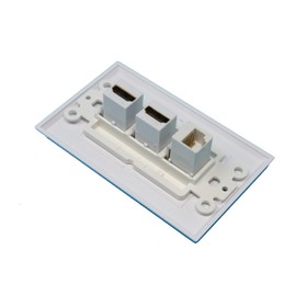 RiteAV - 2 HDMI and 1 Cat5e White Ethernet Port Wall Plate Decorative - White