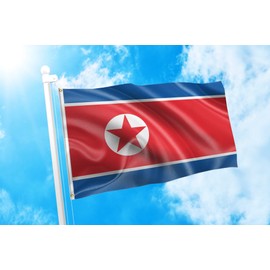 DMSE North Korea Flag 2X3Ft Foot 100% Polyester 100D Flag