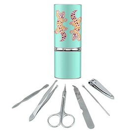 Leopard Gecko Stainless Steel Manicure Pedicure Grooming Beauty Care Travel Kit