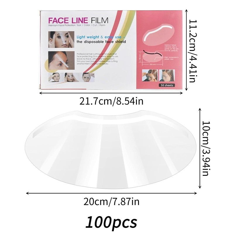 100 Pcs Transparent Eye Shield Set, Plastic Face Shield, Shower