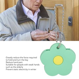 Key turning aid, 5 piece key extension set to make life easier for seniors and disabled, key finder and holder makes keys so much easier (green)