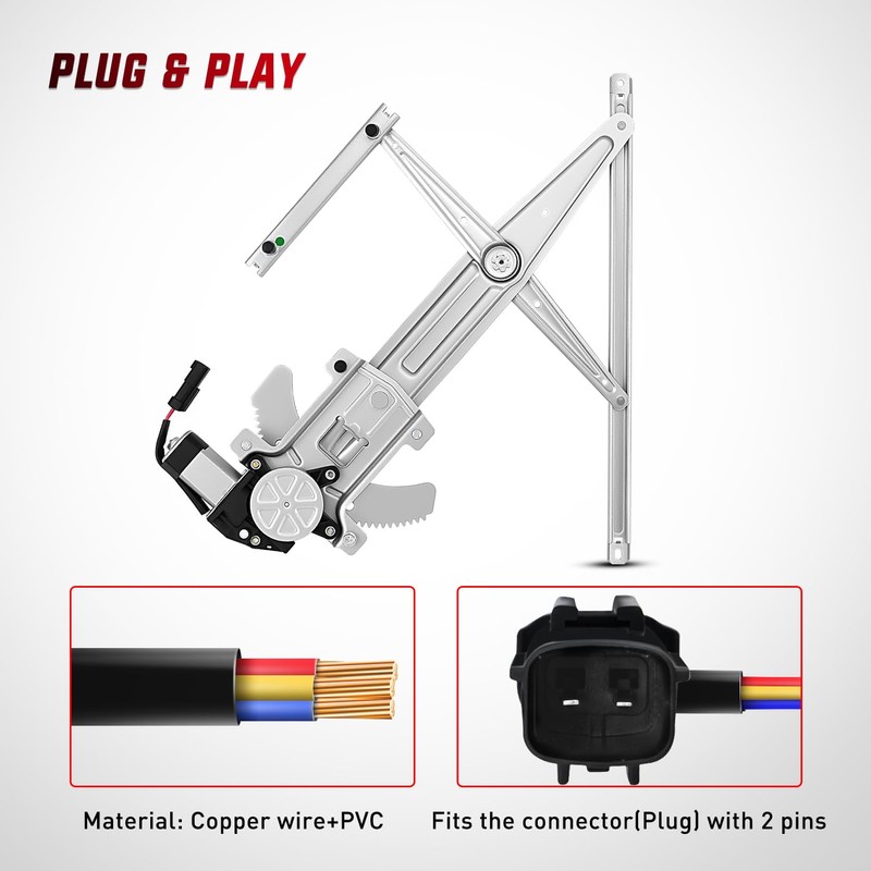 Nilight Front Driver Window Regulator with Motor, Compatible with Chevy