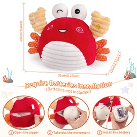 nicknack Baby Sensory Toys 6 to 12 Months, Musical Crawling Crab Toy Baby Infant Toddler Toys for 1 2 3 4 Year Old Boy Girl Gifts