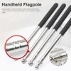 HGOCAHUZI 1.6m Telescopic Handheld Flagpole Stainless Steel Extendable Flag Pole