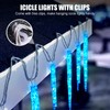 Minetom Icicle Lights Outdoor with Clips, 24.6ft 100 LED 20