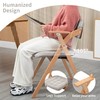 HOMEFUN Folding Chairs with Armrest, Wooden Stackable Dining Chairs with