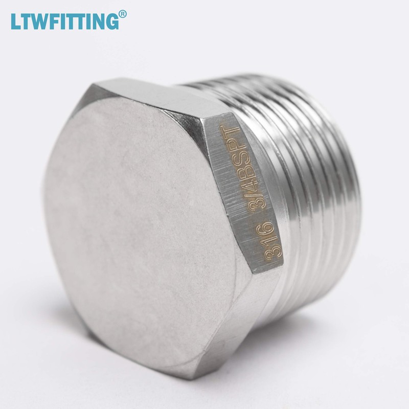 LTWFITTING Stainless Steel 316 Pipe Hex Head Plug Fitting 3/4-Inch
