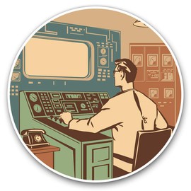 2 x 30cmVinyl Stickers - Vintage Retro Industrial Control Ro Decals for Car Van Luggage Scrap Book Fridge #16692