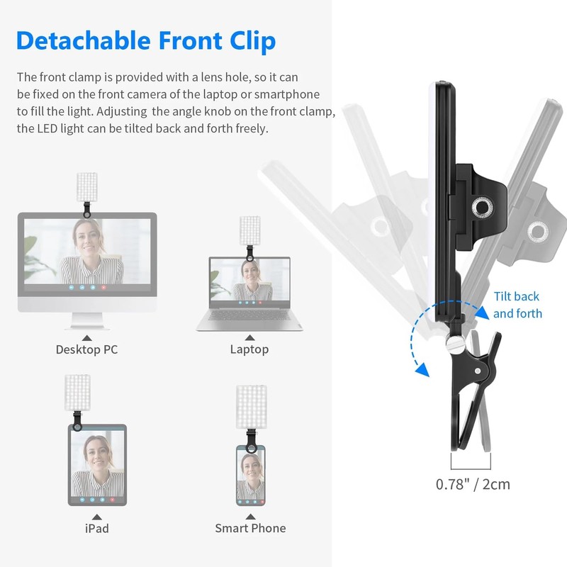 Neewer NL-60AI LED Clamp Light for Laptop and Smartphone with