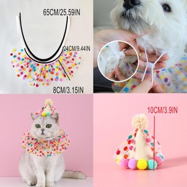 Princess Dog Crown Hat and Scarf Set, 2Pcs Cat Dog Princess Costumes Birthday Hat Scarf Set, Princess Costume Pet Neck Collar Girl Cat Collar Hat