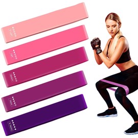 Bandas De Resistencia Elásticas con 5 Niveles Ejercicios Cintas Elasticas Fitness de Látex Natural, Bandas Elasticas Musculacion para para Yoga, Pilates, Crossfit, Estiramientos