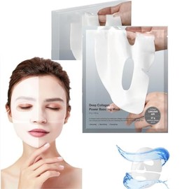 Mascarilla de Levantamiento Profundo de Colágeno, Mascarilla Facial Hidratante Antiarrugas, Piel Suave y Tersa, Mascarilla de Hidrogel Durante la Noche, Ayuda a Reducir Las Líneas Finas y Las Arrugas
