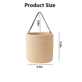 Chissen 2-Pack Jute Rope Wall Baskets,small Woven Fern Storage Hanging Rope Basket,Bohe Storage Basket for Organizing Daily Essentials Flower Plants Wall Basket Decor