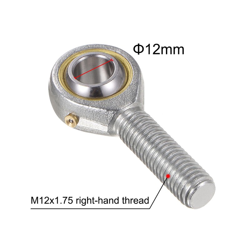 sourcing map POS12 M12 Plug Rod End Bearing M12 x
