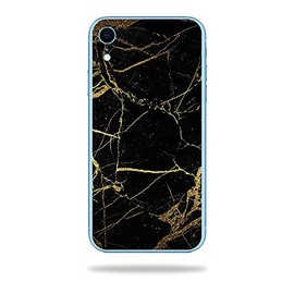 MightySkins Skin Compatible with Apple iPhone XR - Black Gold Marble | Protective, Durable, and Unique Vinyl Decal wrap Cover | Easy to Apply, Remove, and Change Styles | Made in The USA
