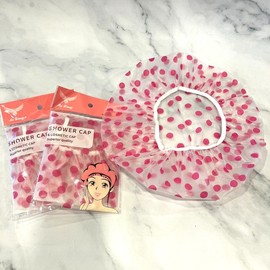 Dot Waterproof Hair Treatment Shower Cap Hair Cap 5ea