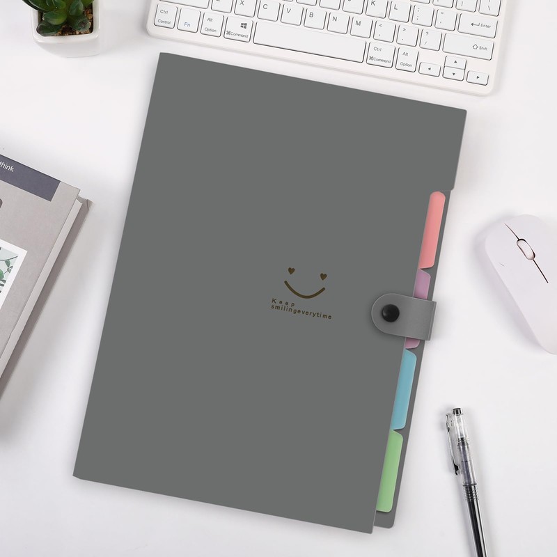 SKYDUE Expanding File A4, Folder with Compartments, Document Folder with