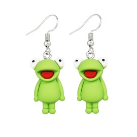 Larancie Cute Earrings Pierced Ears Studs Frog Pendant Earrings Dangle Earring Boho Jewelry Stylish Ear Cuffs for Women and Girl
