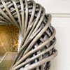 Wicker Love Heart Wreath 30cm Antique Wash Grey Woven Wood