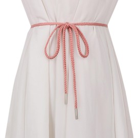 WENLOOY Women Girls Boho Weave Cotton Braided Waist Tie Belt Wrap Cloth Belts for Dress Pants